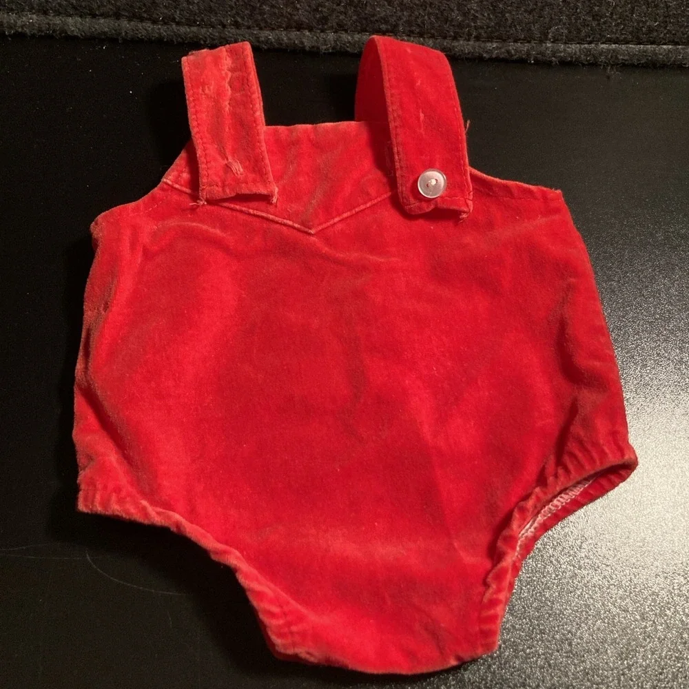 Vintage Cabbage Patch Kids Red Romper 1980's CPK Doll Canada LTEE Read‎